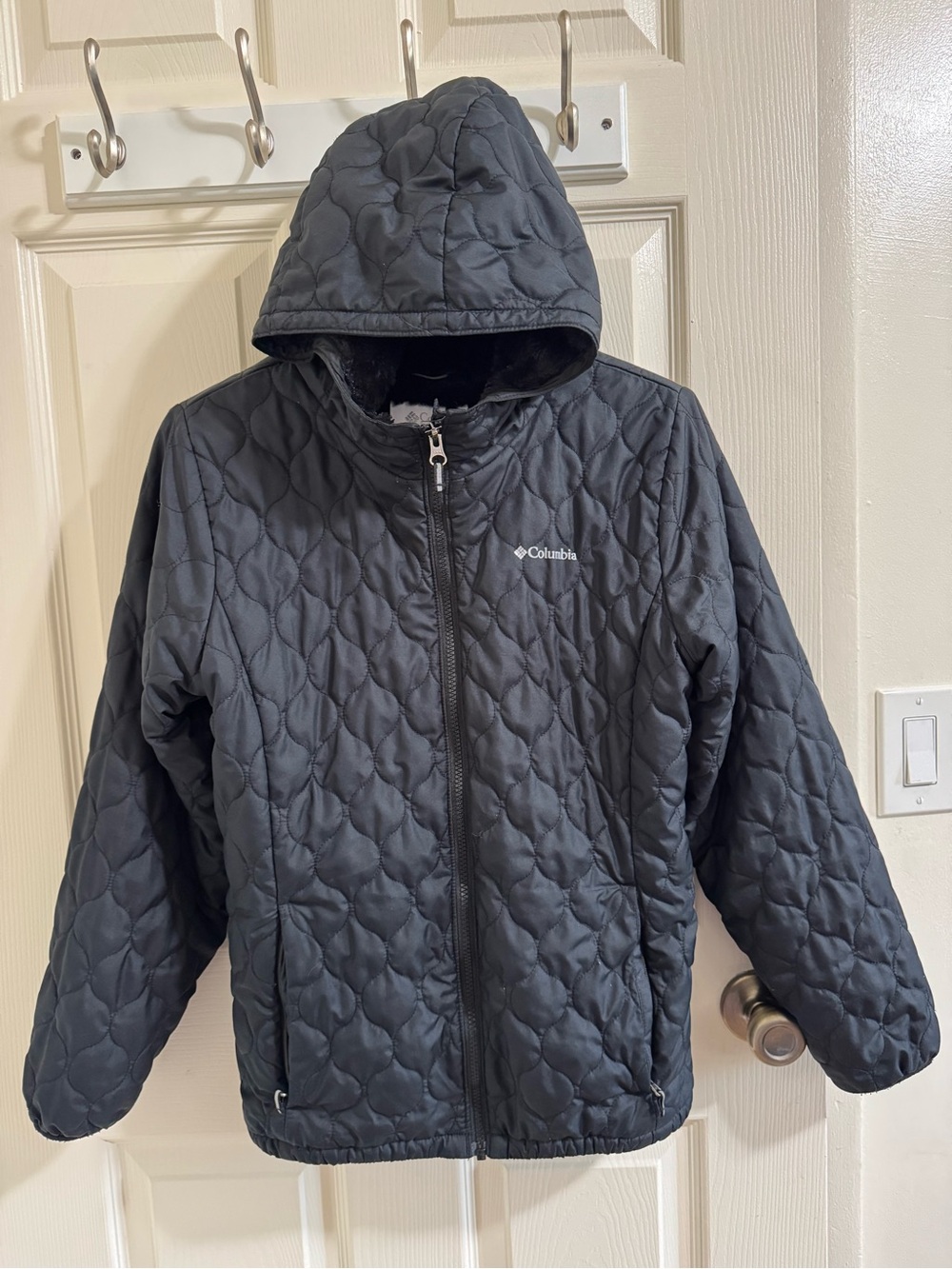 Columbia Kids Black Quilted Hooded Jacket